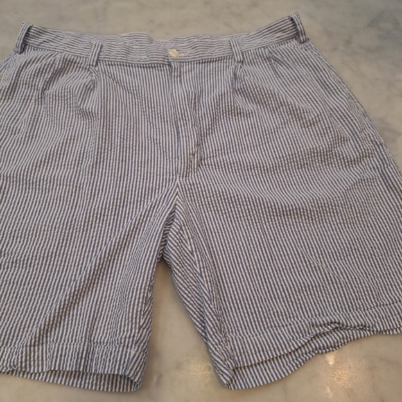 Jos. A. Bank Other - Jos. A. Bank Shorts Mens 40 Blue Seersucker Pleated Cotton Stays Cool Preppy